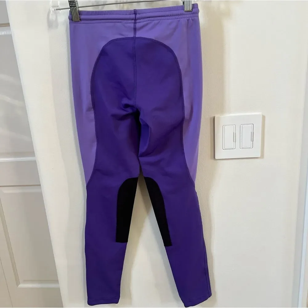 Kerrits  Kids Flow Rise Riding  Tights in Purple and Black XL